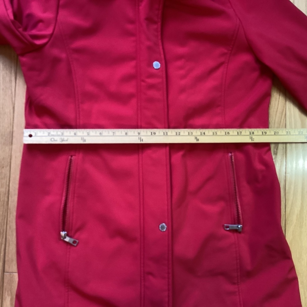 Nautica Fleece Lined Coat with Hood Red, Like new, see description for size - Picture 10 of 14